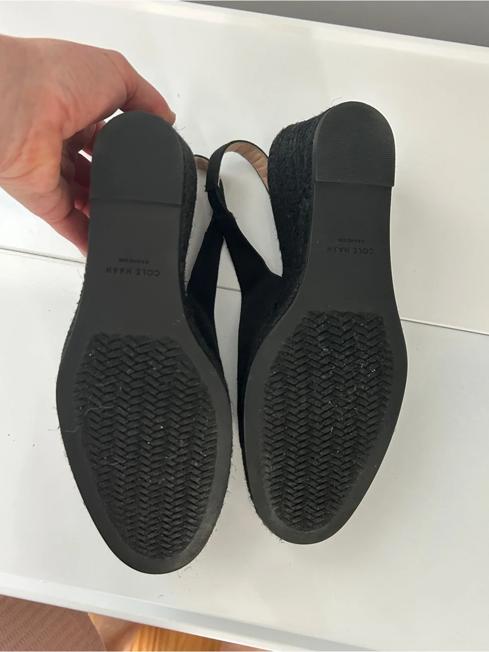 Cole Haan Cloudfeel Espadrille Wedge Slingback Size 6.5B Black Summer